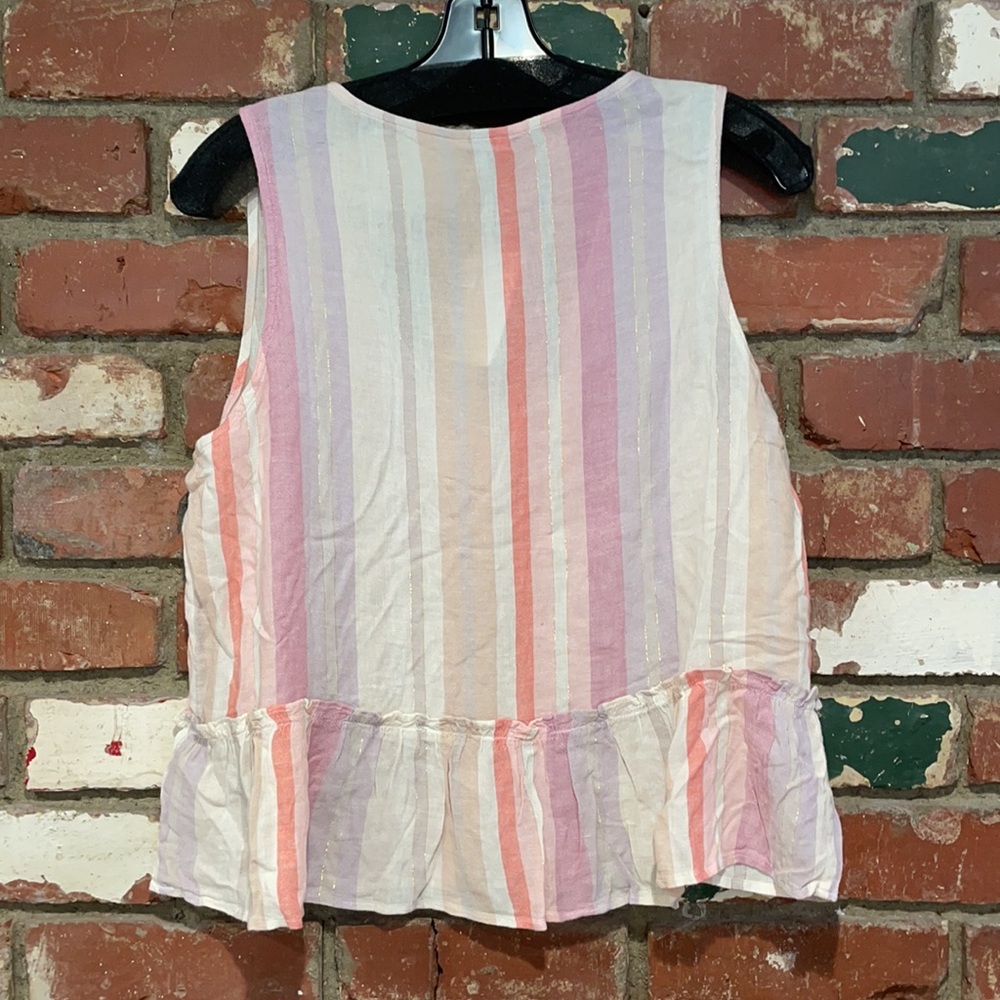 Rails Mira Jewel Stripe Lurex Linen Blend Top NWT - Picture 8 of 8